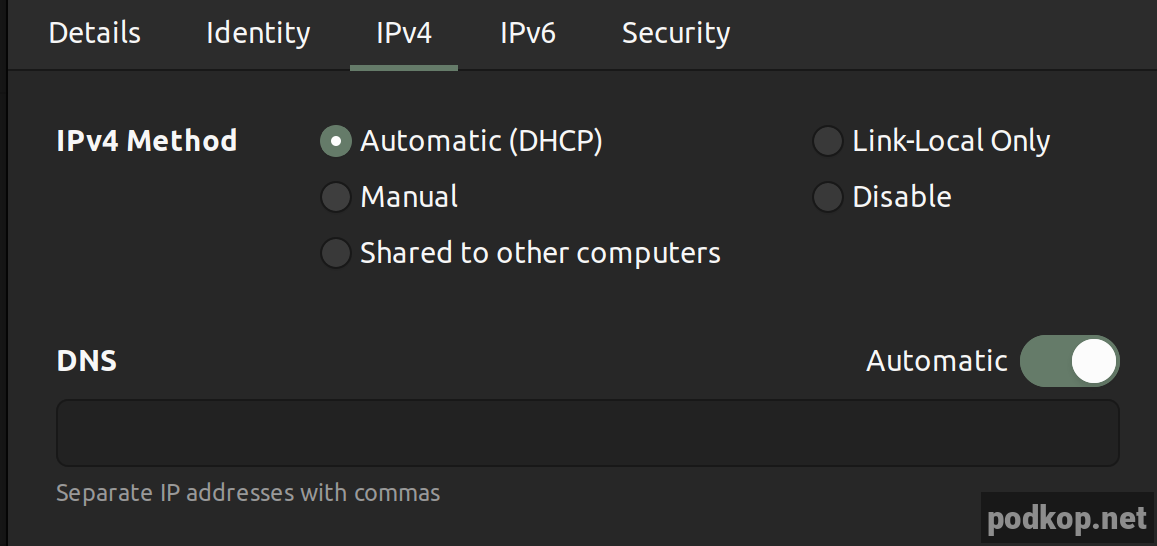 OS Interface DHCP